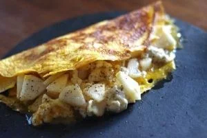 「洋梨とリコッタチーズの薄焼き卵」 2017 1/25